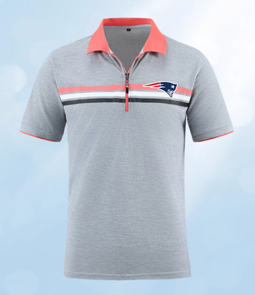 New England Patriots grey Men 2025 NFL polo T shirt->nfl t-shirts->Sports Accessory